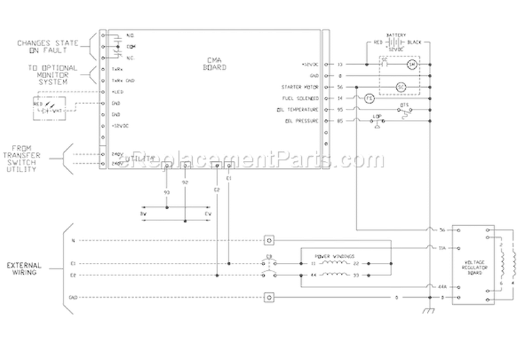 Page E Diagram and Parts List for 040211-0  Briggs and Stratton Generator